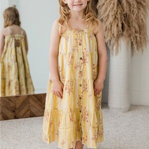 Floral Yellow Kids Dress